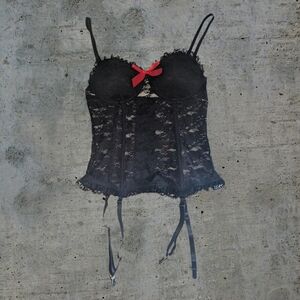 Vintage Black Lace Corset Top